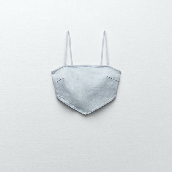 NEW Zara denim crop top - Picture 1 of 4